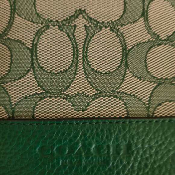 Coach Green Signature Canvas & Leather Sling Bag - Picture 2 of 5